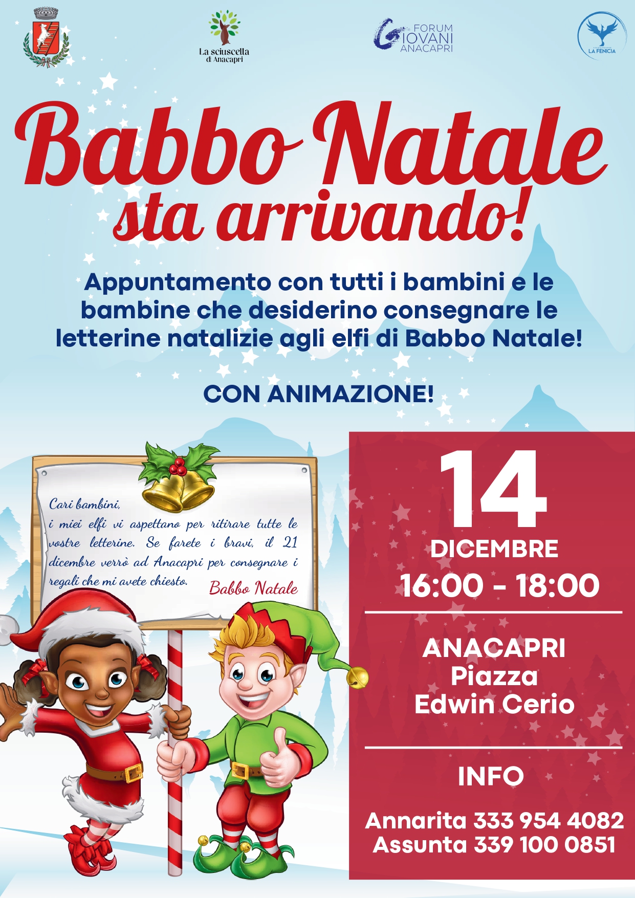 Eventi natalizi - Babbo Natale sta arrivando! 14 dicembre 2024